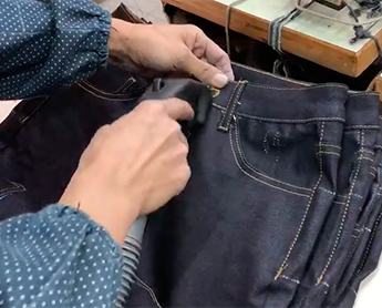 牛仔裤剪线效果视频